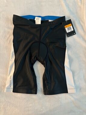 Nike Black Cycling Shorts with Blue Waistband Detail